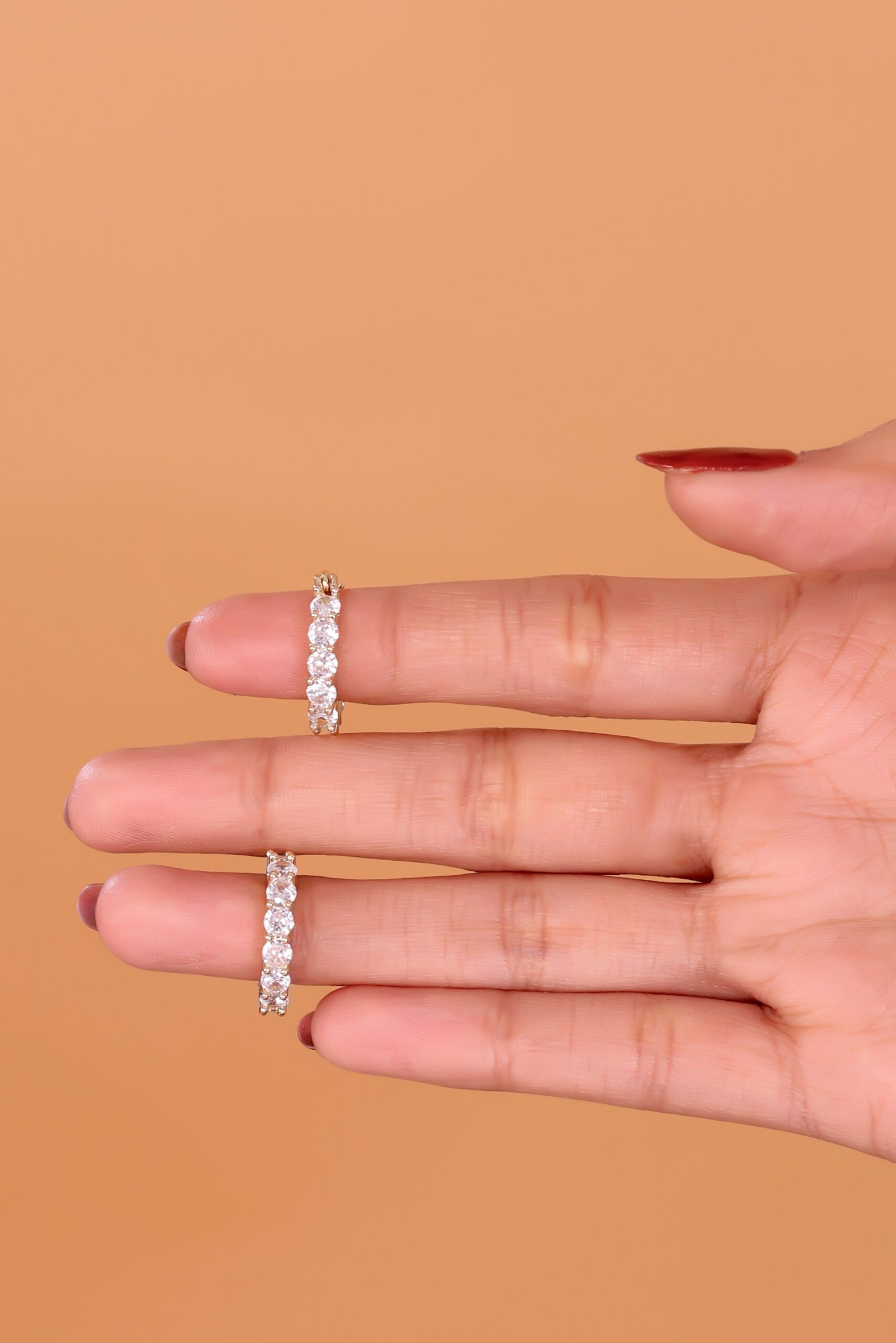 Yellow Chimes Gold-Plated and White Contemporary Hoop Earrings – A Fusion of Elegance & Modern Style - Image 2