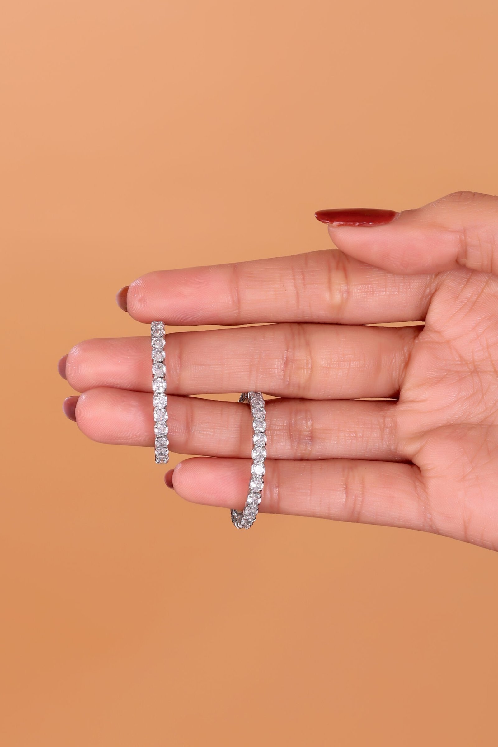 Elegant Diamond Hoop Earrings in White Gold – Timeless Sparkle & Luxury - Image 2