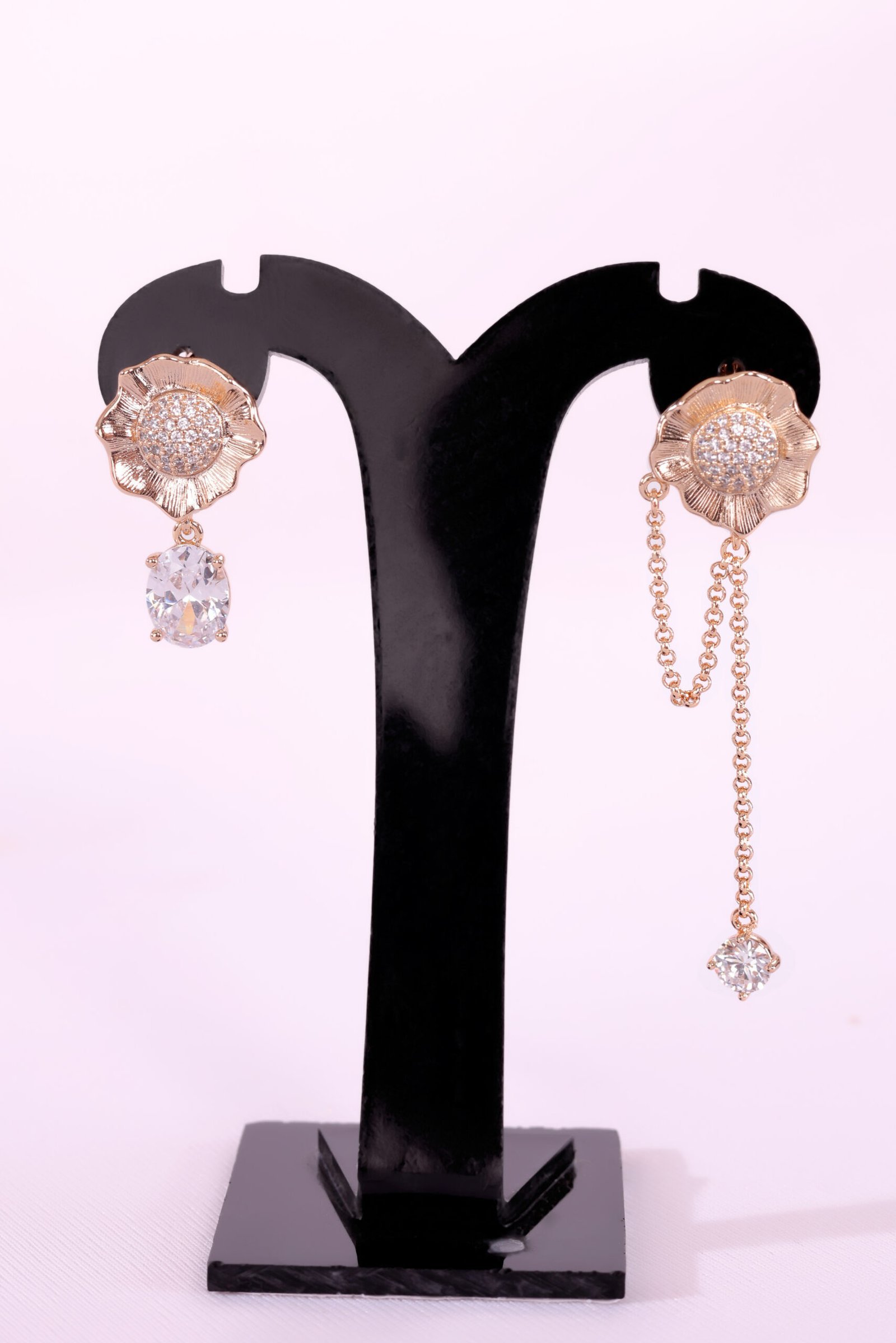 Elegant Floral Earrings with Sparkling Stones – A Timeless Blend of Grace & Glamour - Image 7