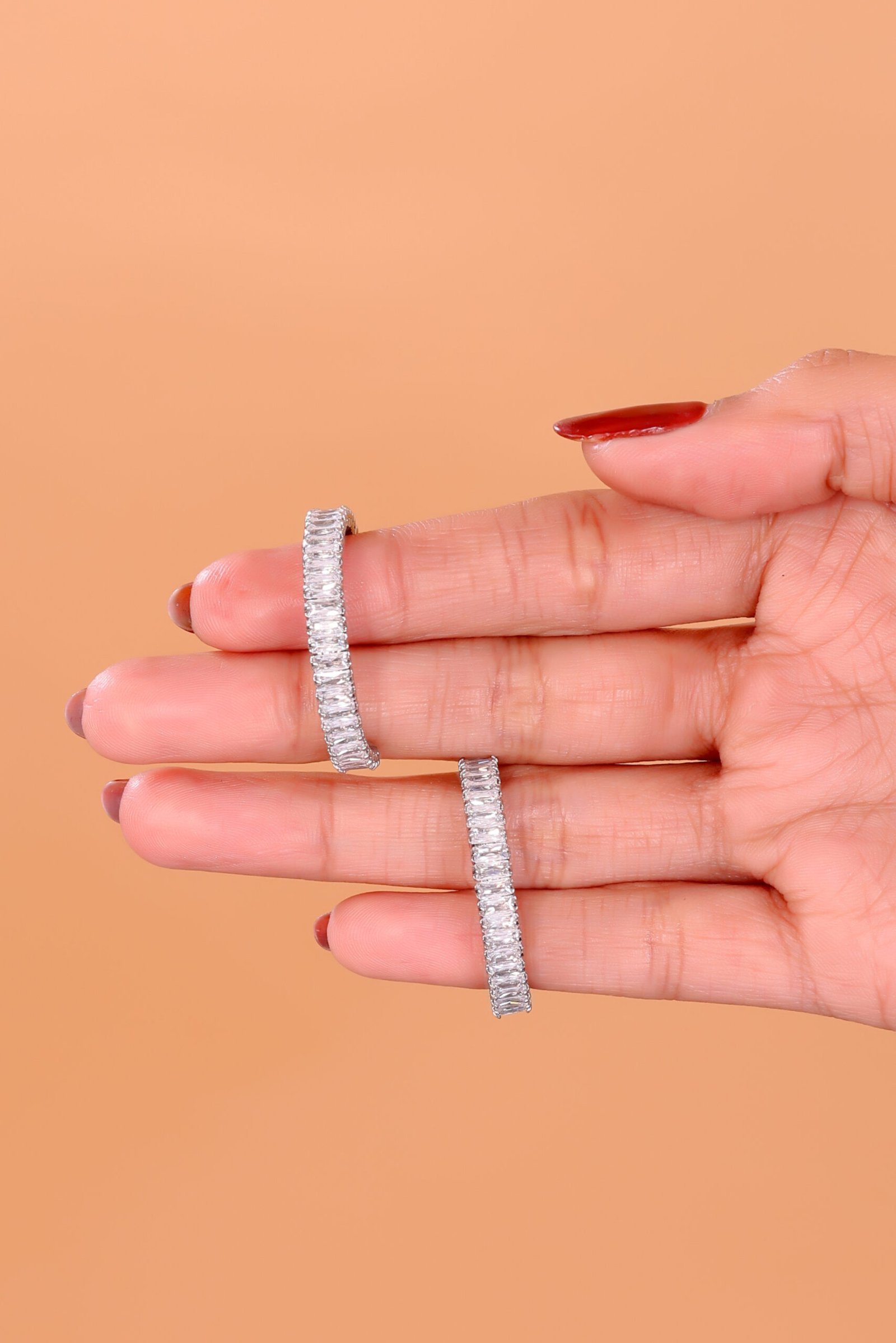 Elegant Hoop Earrings with Baguette Diamonds – Timeless Sparkle & Sophistication - Image 6