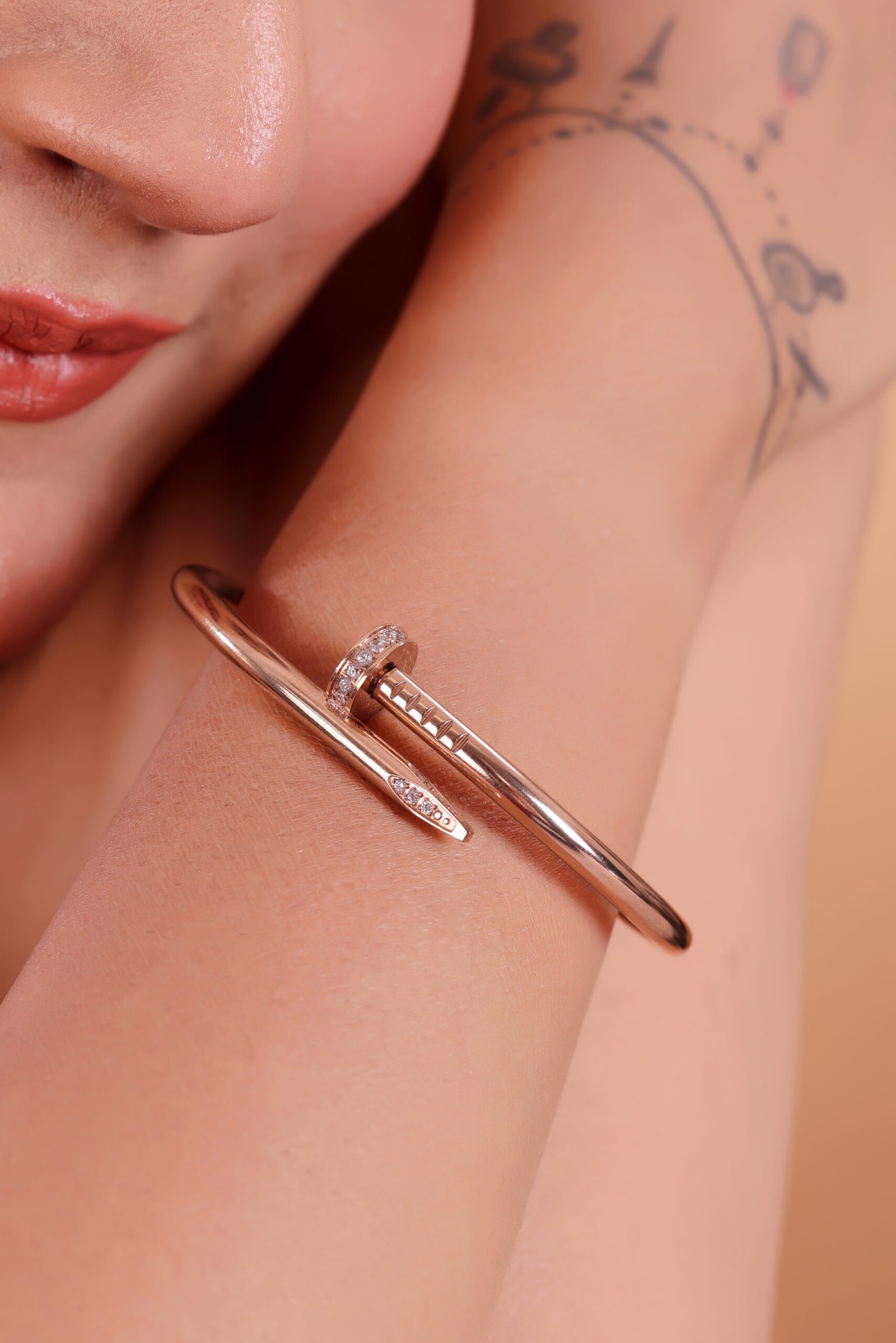 Luxurious Nail-Inspired Kada with Sparkling Diamond Accents ✨ – A Bold & Timeless Fusion of Strength, Elegance, and Modern Glamour - Image 5