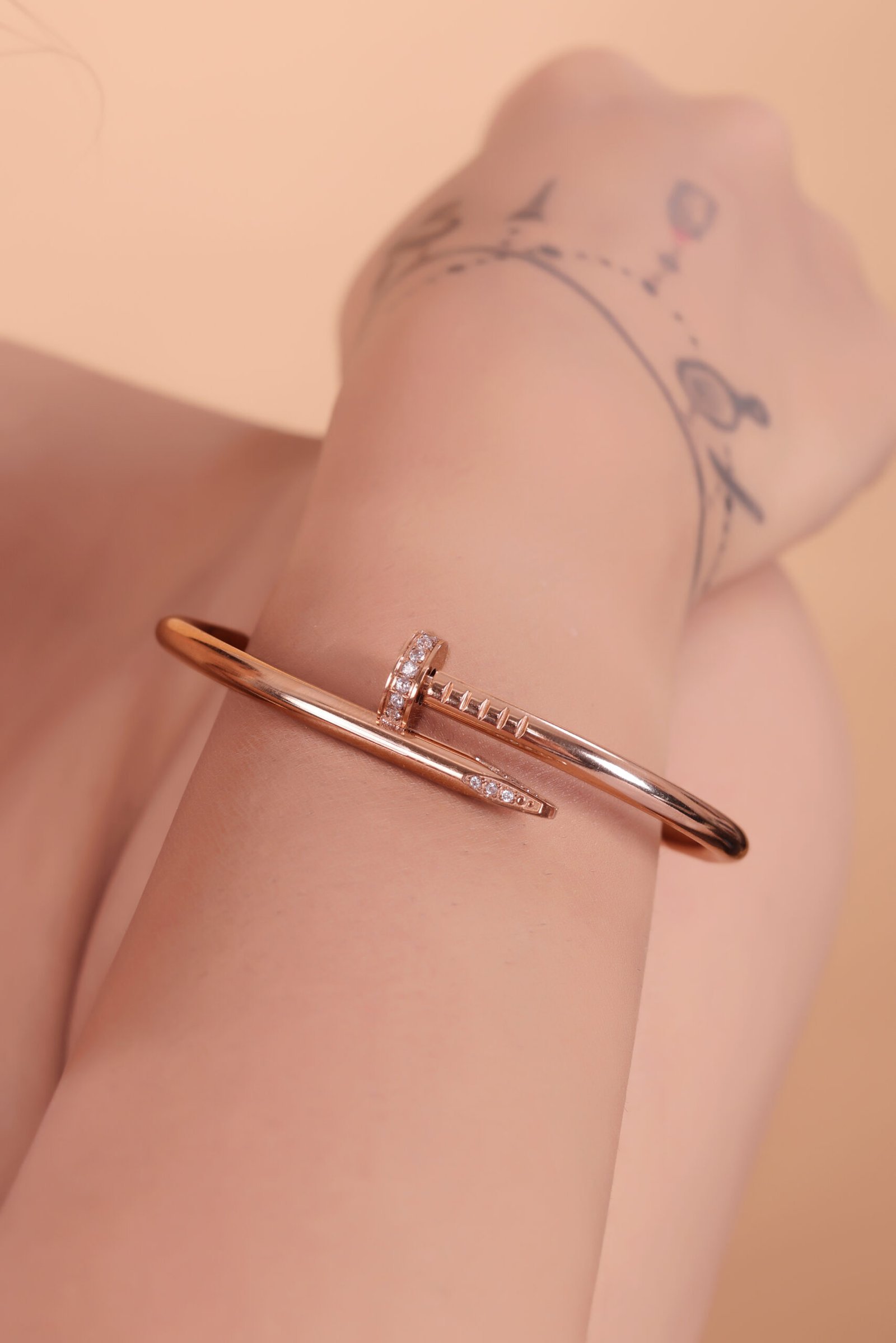 Luxurious Nail-Inspired Kada with Sparkling Diamond Accents ✨ – A Bold & Timeless Fusion of Strength, Elegance, and Modern Glamour - Image 6